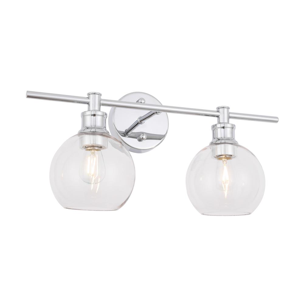 Collier 2 light Chrome and Clear glass Wall sconce. Picture 13