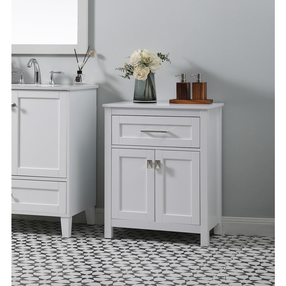 24 Inch Wide Bathroom Storage Freestanding Cabinet In White. Picture 9