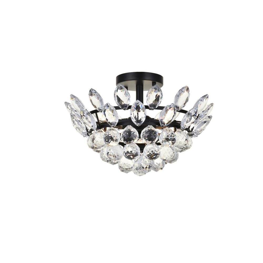 Emilia 14 inch flush mount in black. Picture 1