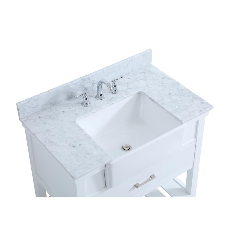 36 inch Single bathroom vanity in white with backsplash. Picture 10