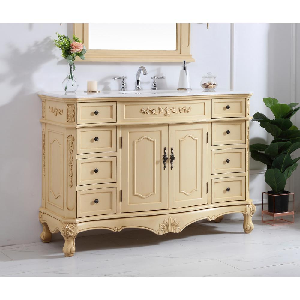 48 inch Single Bathroom vanity in light antique beige. Picture 2