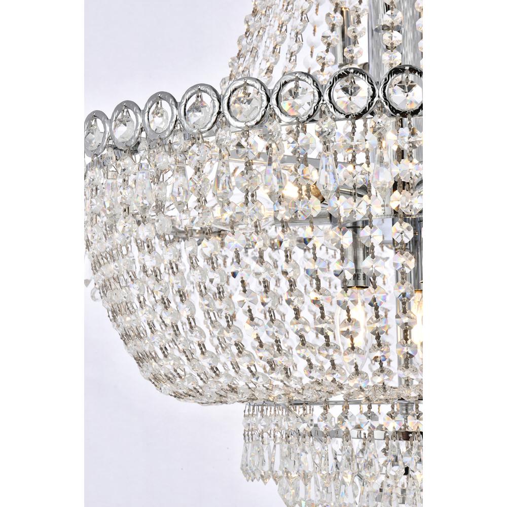 Century 12 light Chrome Chandelier Clear Royal Cut Crystal. Picture 5