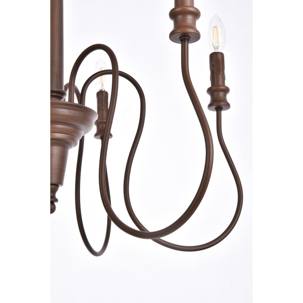 Flynx 6 lights pendant in weathered oak. Picture 4
