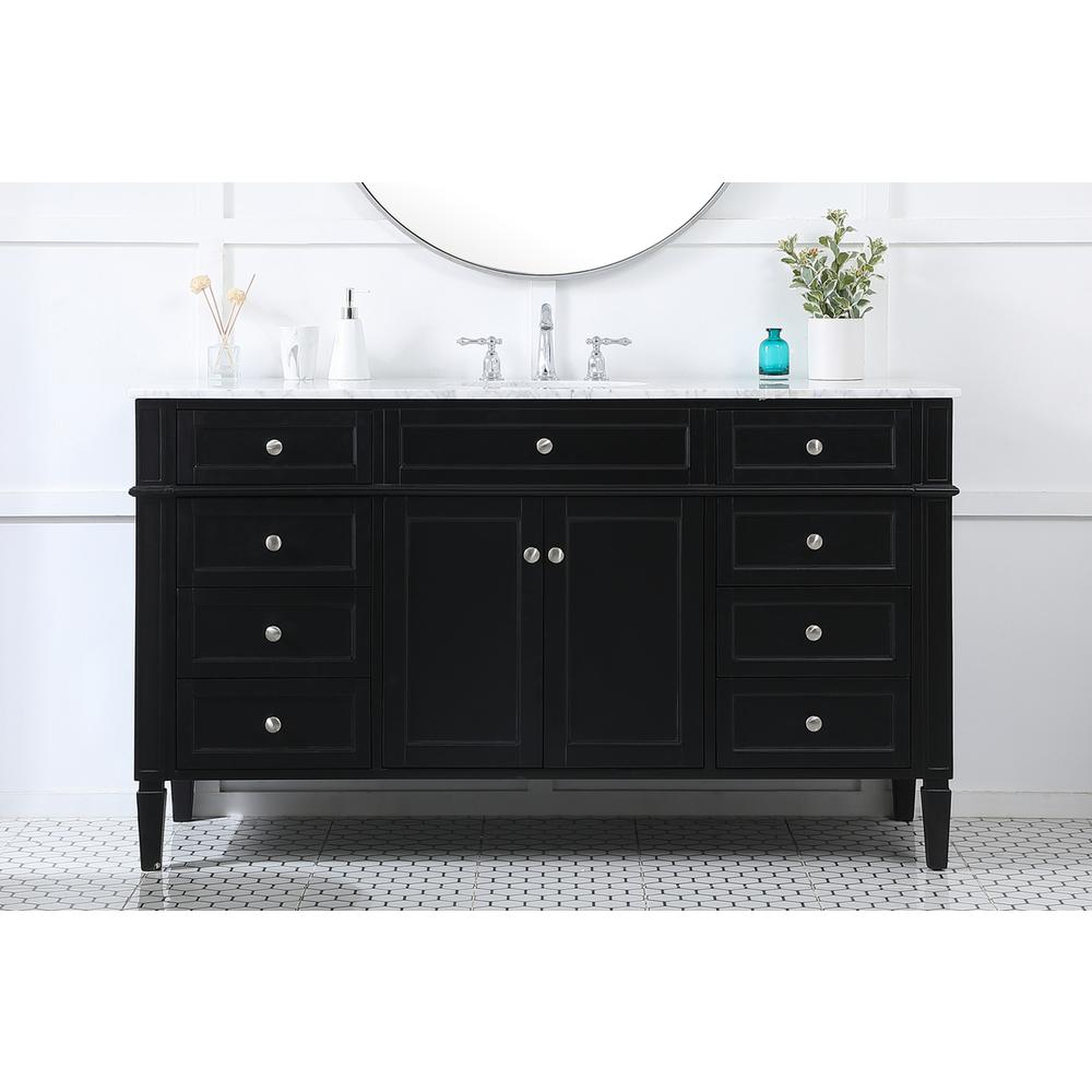 60 inch Single bathroom vanity in black. Picture 14