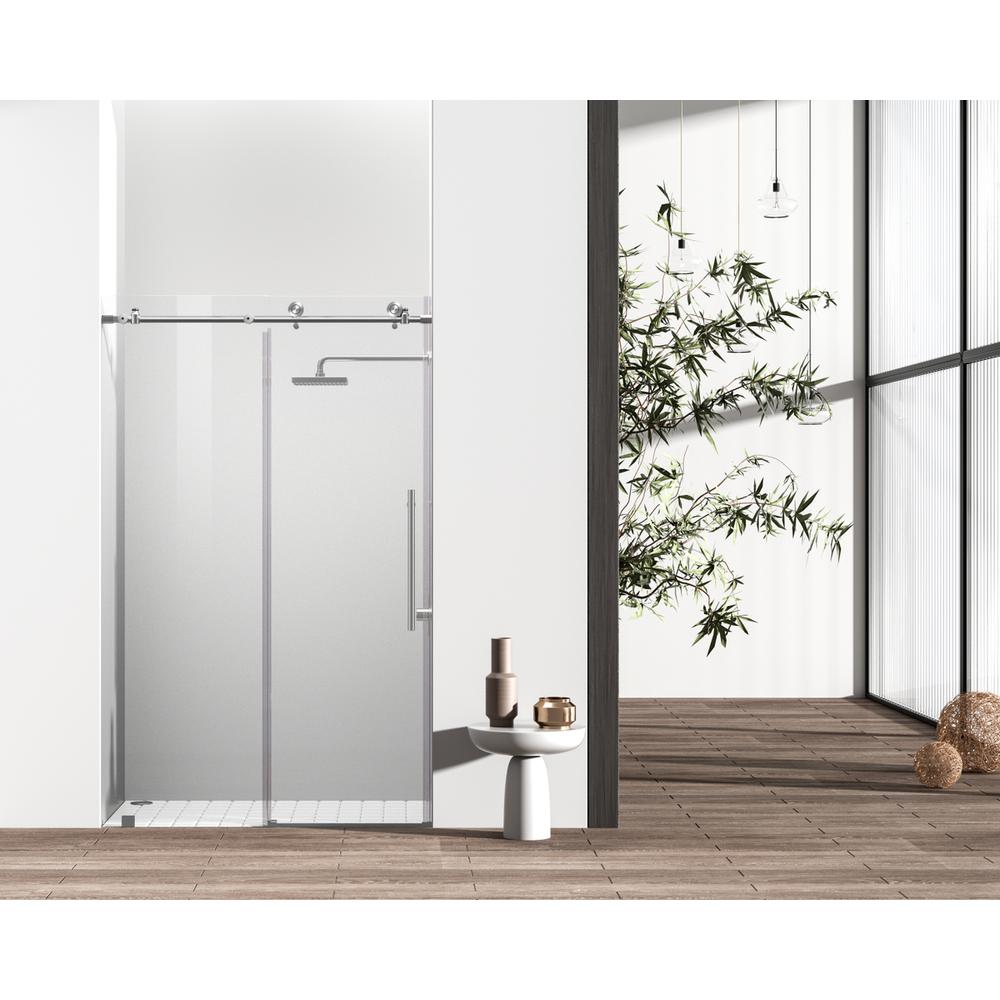 Frameless shower door 48 x 76 Brushed Nickel. Picture 1