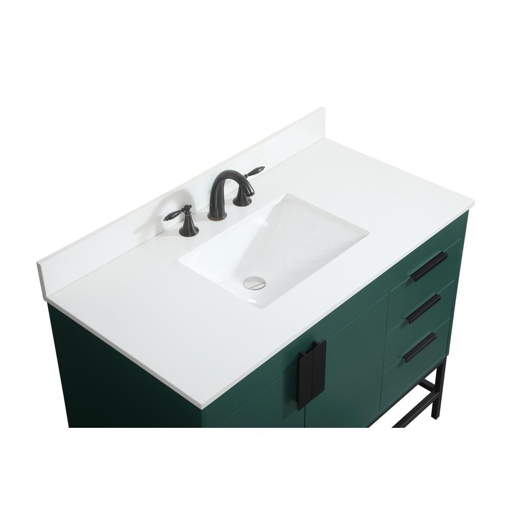 42 inch Single bathroom vanity in green with backsplash. Picture 10