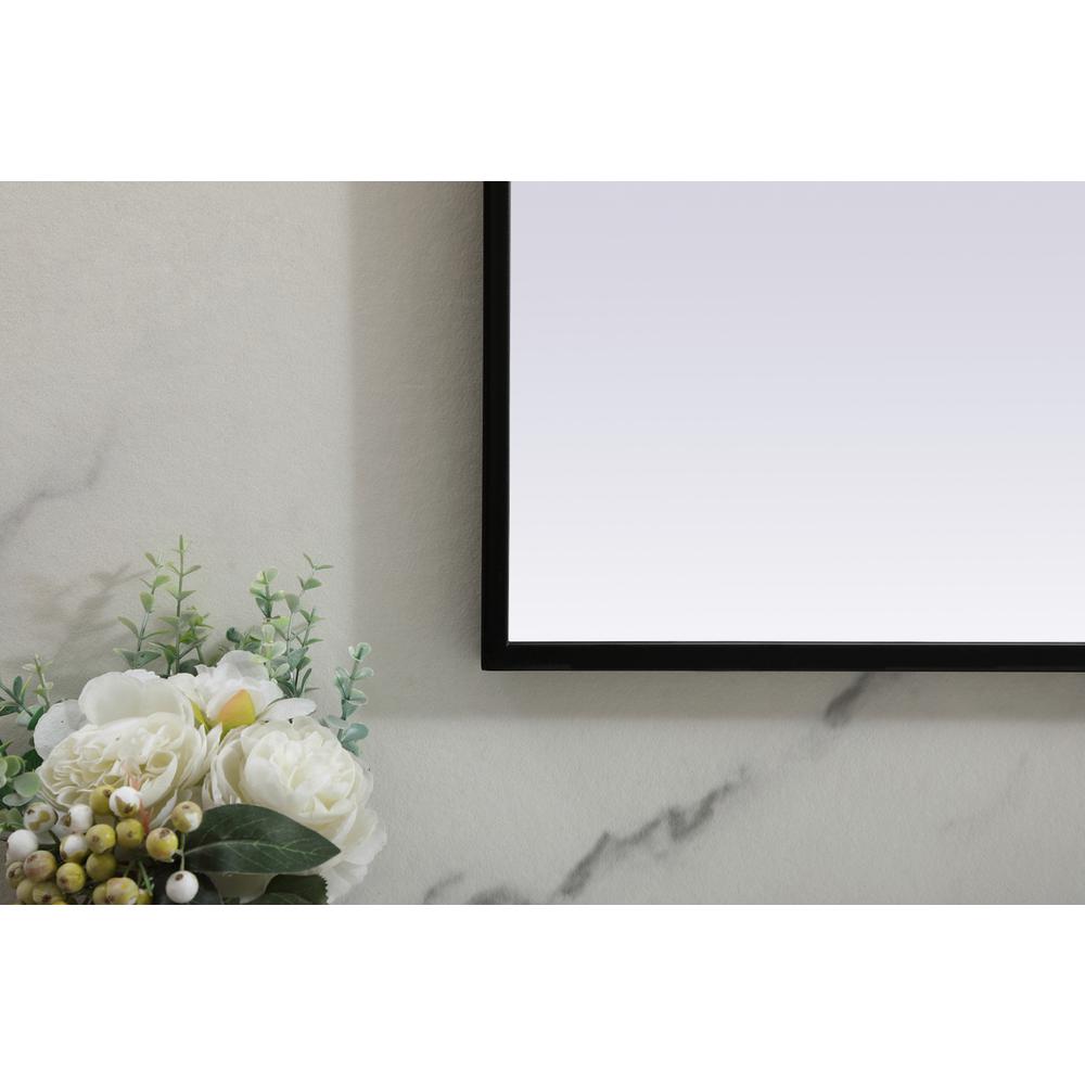 Metal Frame Arch Mirror 42x30 Inch in Black. Picture 5