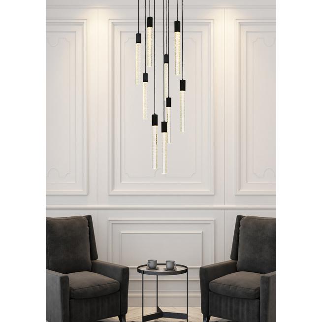 Weston 9 lights pendant in black. Picture 8
