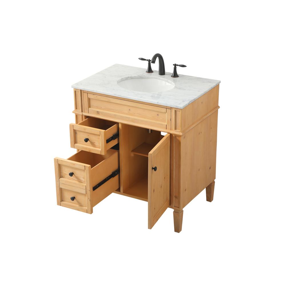 32 inch Single bathroom vanity in natural wood. Picture 9