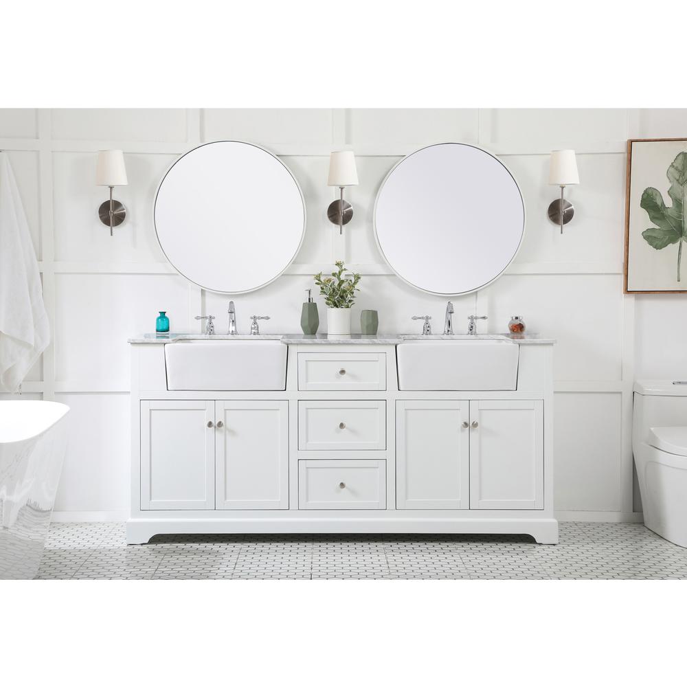 72 inch double bathroom vanity in white. Picture 4