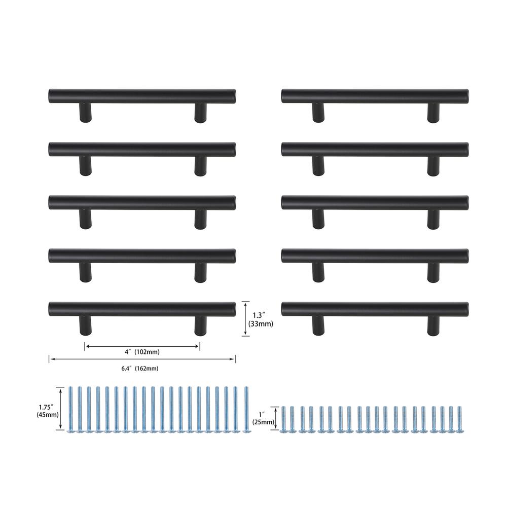 Quinn 4" Center to Center Matte Black Bar Pull Multipack (set of 10). Picture 5