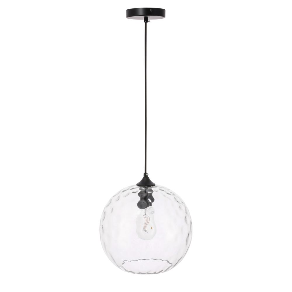 Gibson 1 light Black and Clear glass pendant. Picture 6