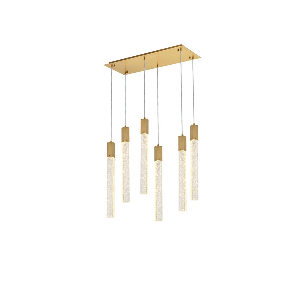 Weston 6 lights pendant in satin gold. Picture 1