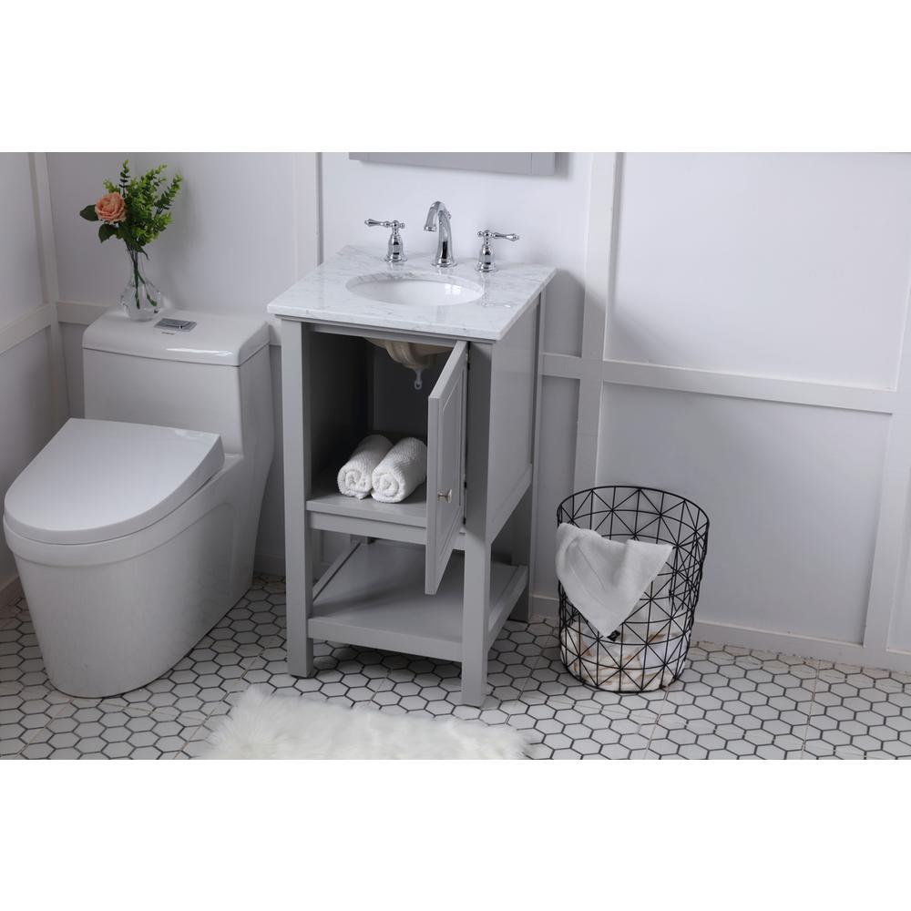 19 in. Single bathroom vanity set in Grey. Picture 3