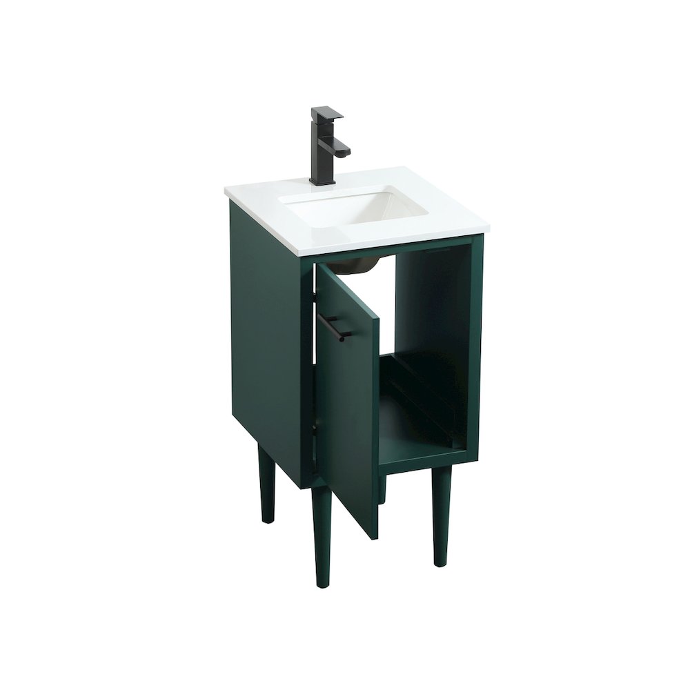 18 Inch Single Bathroom Vanity In Green. Picture 13