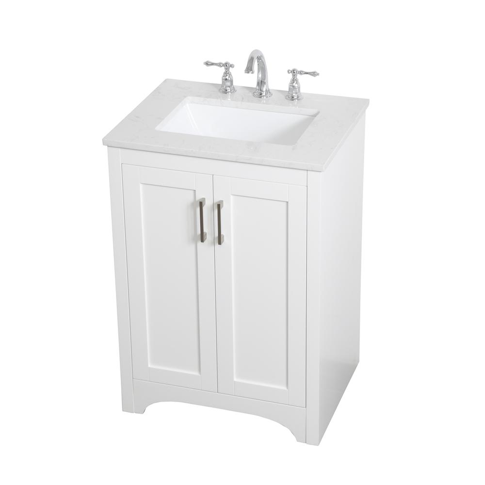 24 inch Single Bathroom Vanity in White. Picture 7