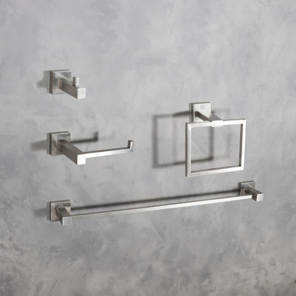 Isla 4-Piece Bathroom Hardware Set in Brushed Nickel. Picture 2
