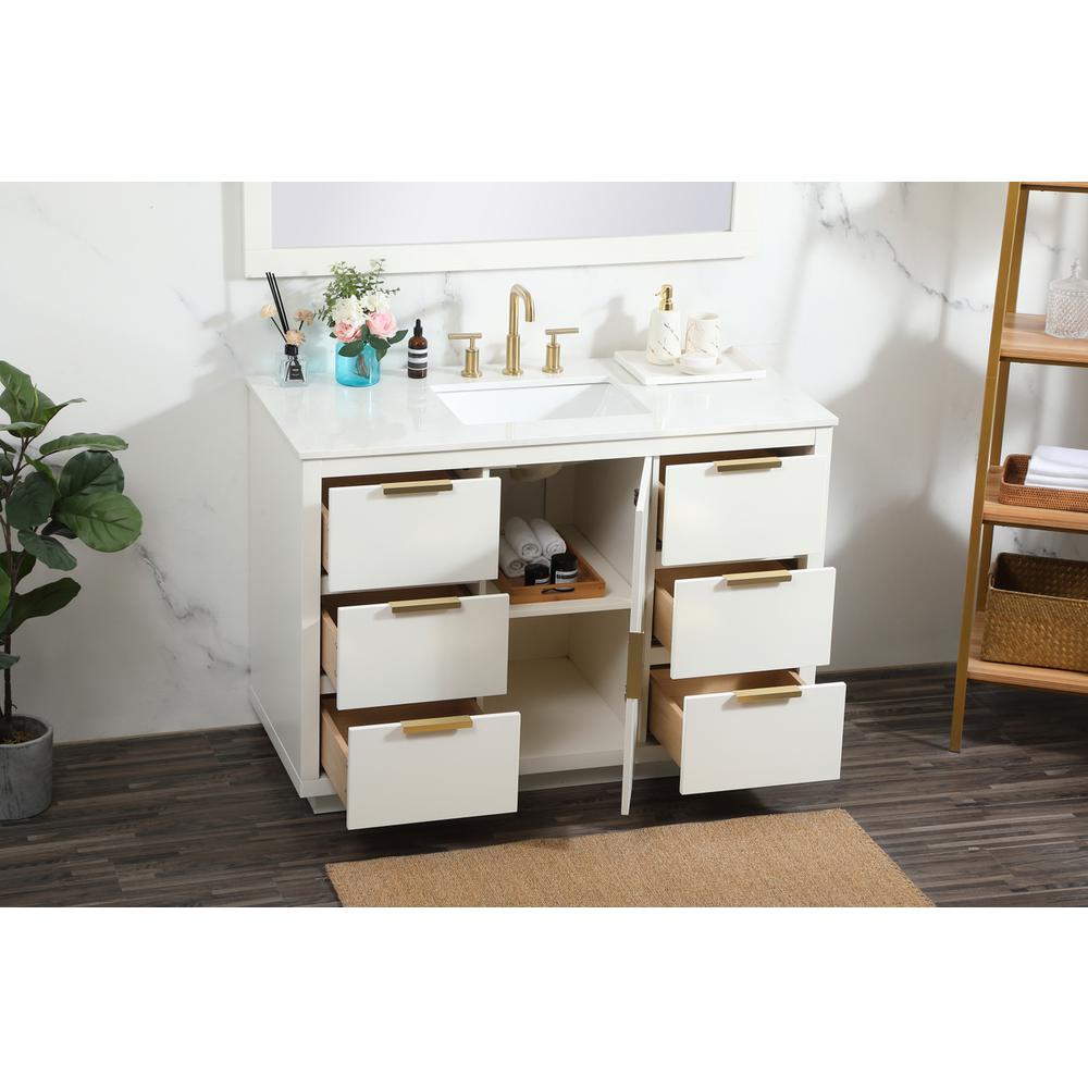 48 inch Single bathroom vanity in white. Picture 3