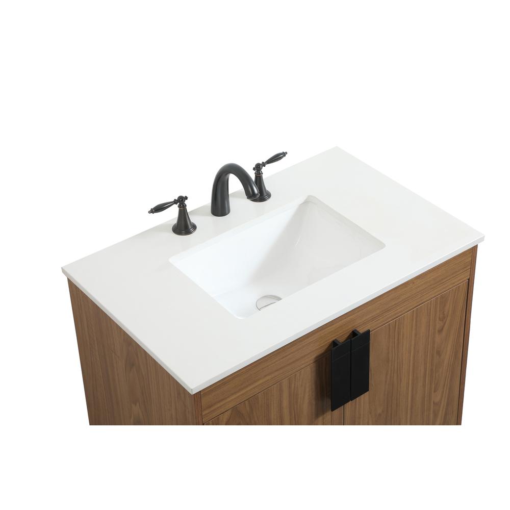 30 inch Single bathroom vanity in walnut brown. Picture 10