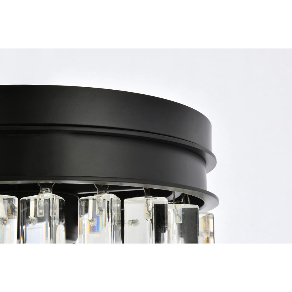 Sydney 3 light Matte Black Flush Mount Clear Royal Cut Crystal. Picture 4
