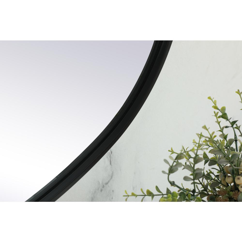 Metal Frame Oval Mirror 30x48 Inch in Black. Picture 6