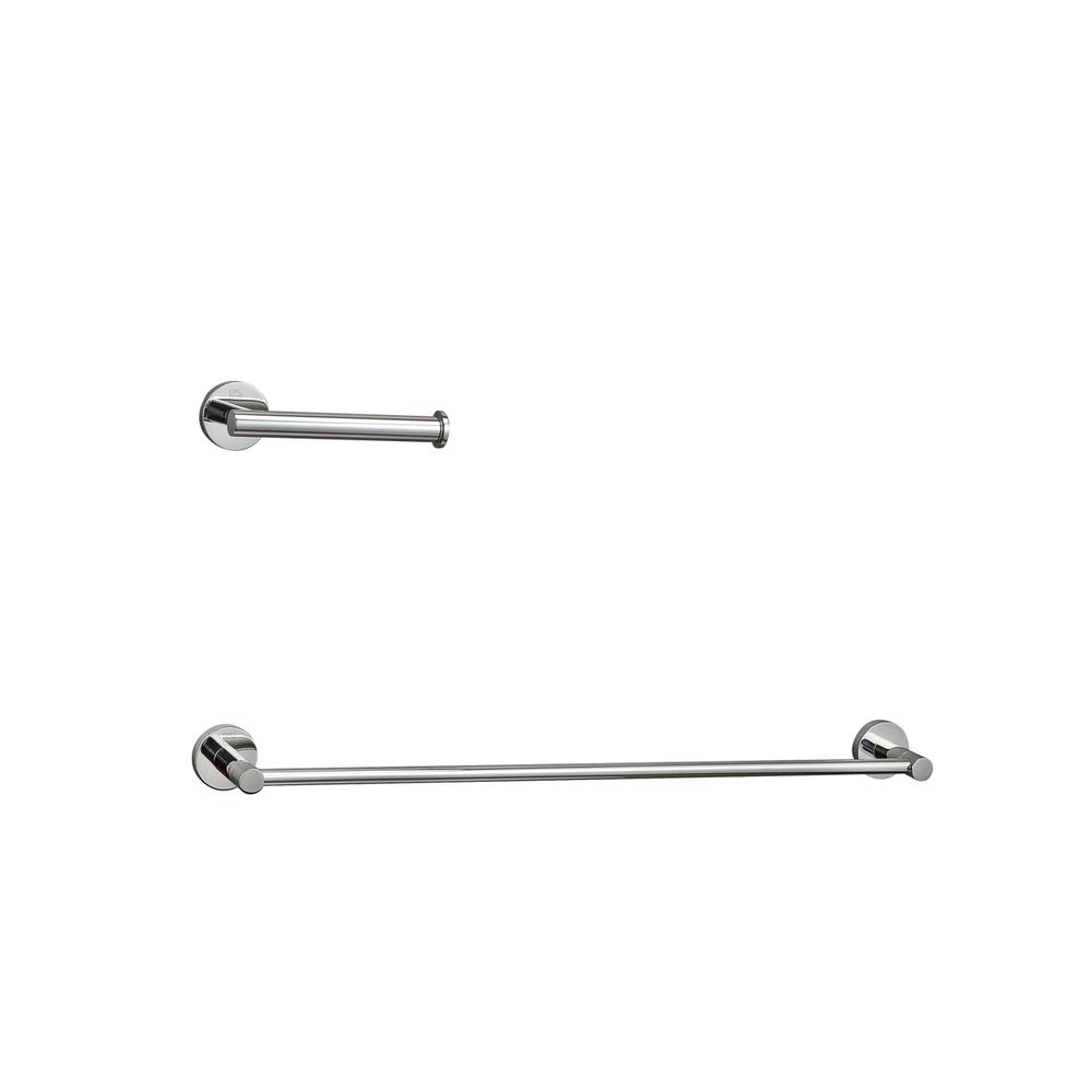 Alma 2-Piece Bathroom Hardware Set in Chrome. Picture 1