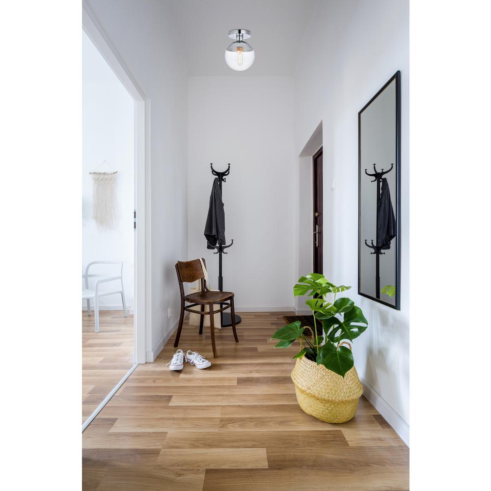 Eclipse 1 Light Chrome Flush Mount With Clear Glass. Picture 6