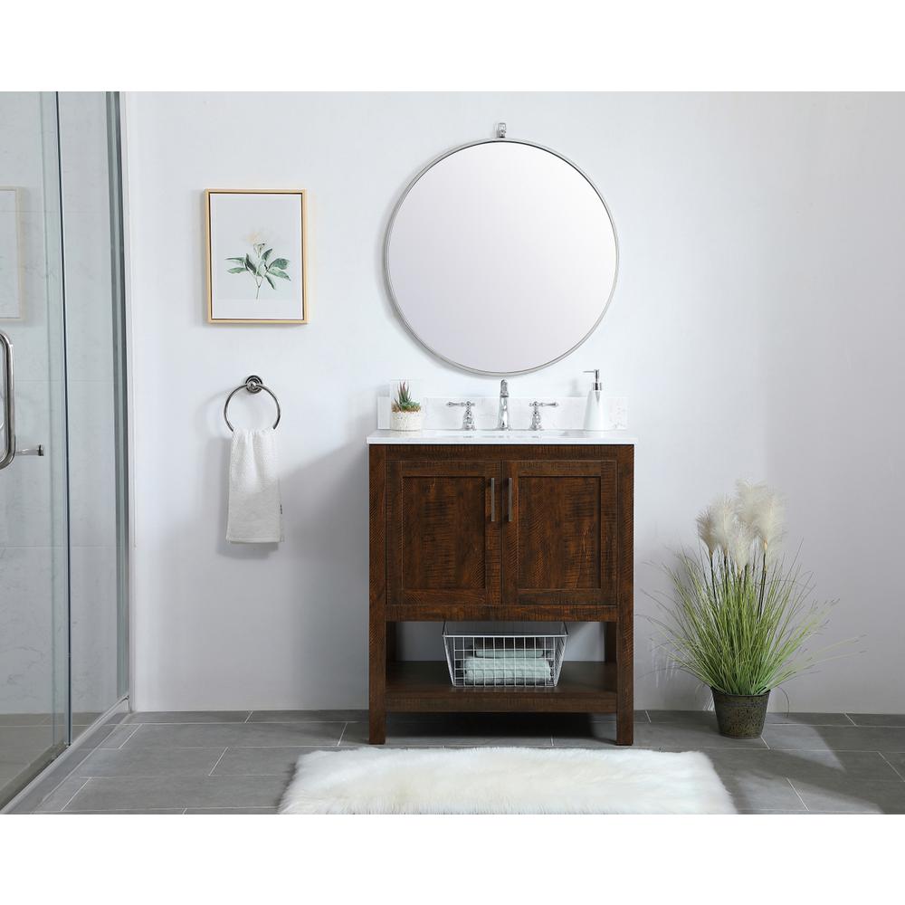 30 inch Single Bathroom Vanity in Espresso with Backsplash. Picture 7