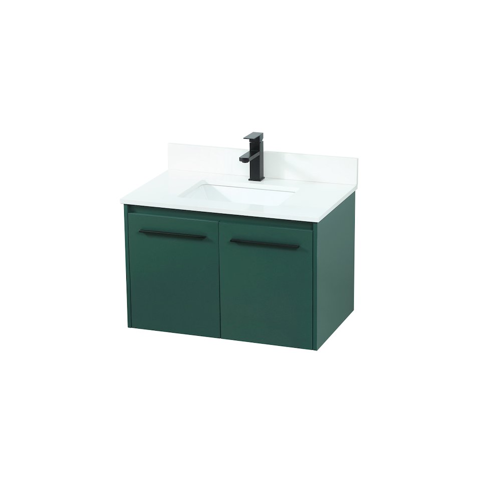 30 Inch Single Bathroom Vanity In Green With Backsplash. Picture 8