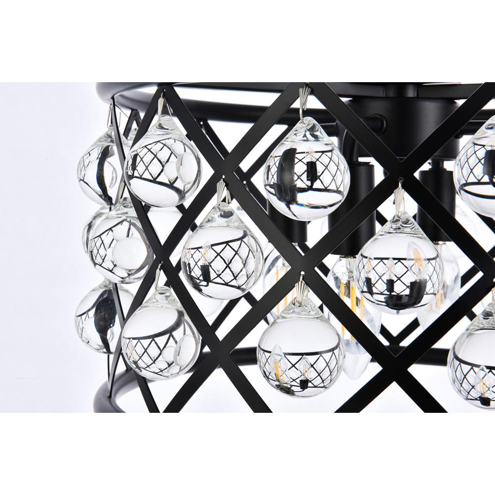 Madison 4 light Matte Black Pendant Clear Royal Cut Crystal. Picture 5