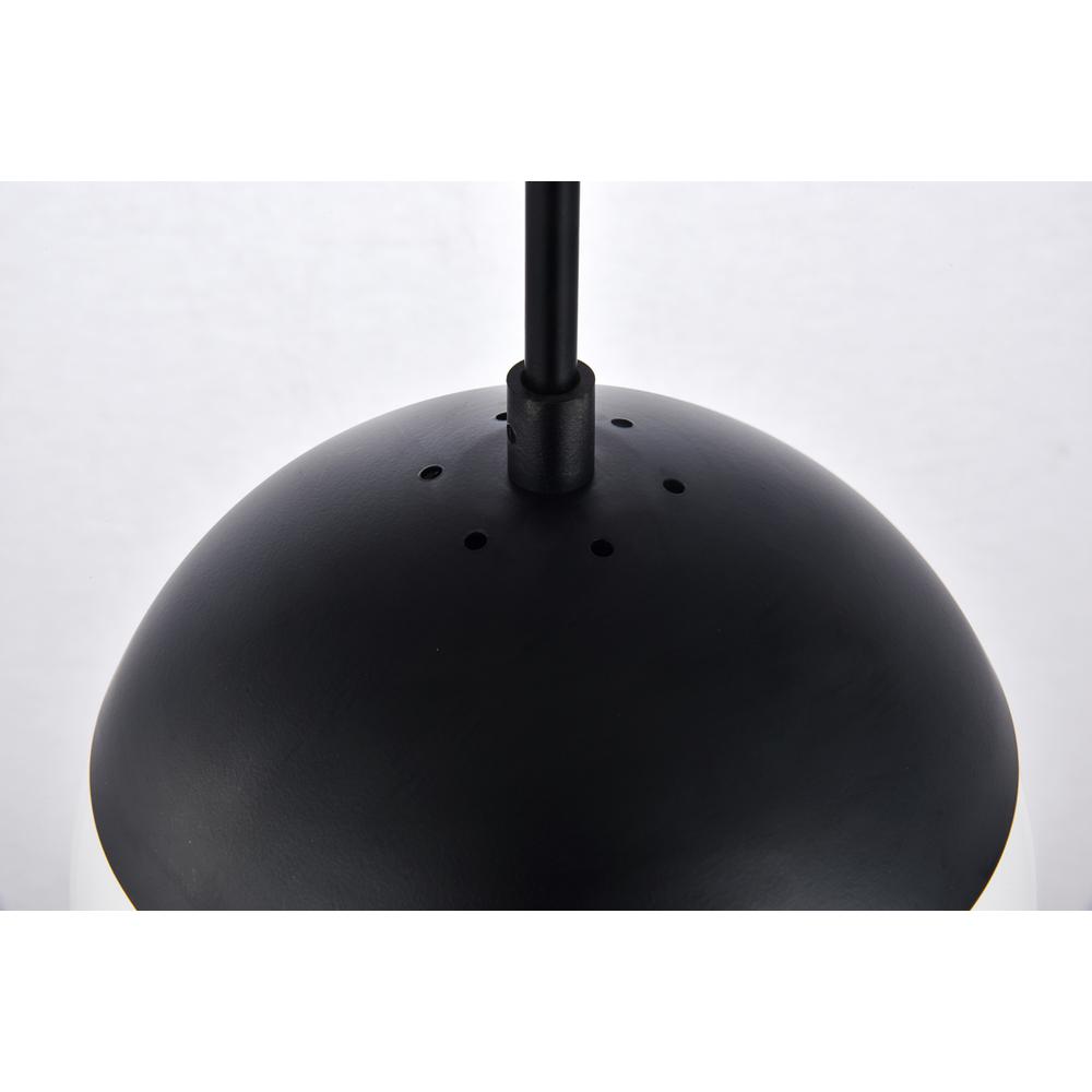 Eclipse 1 Light Black Pendant With Frosted White Glass. Picture 6