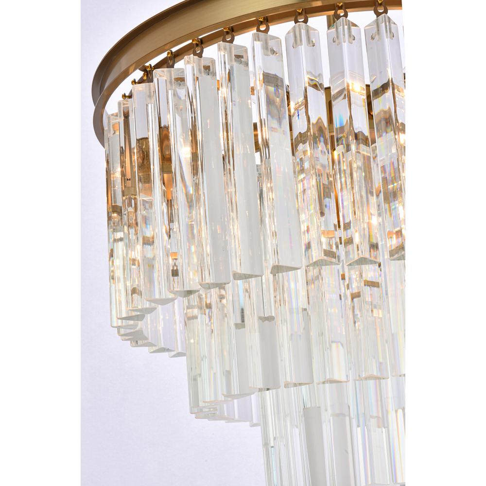 Sydney 20 inch round crystal chandelier in satin gold. Picture 5
