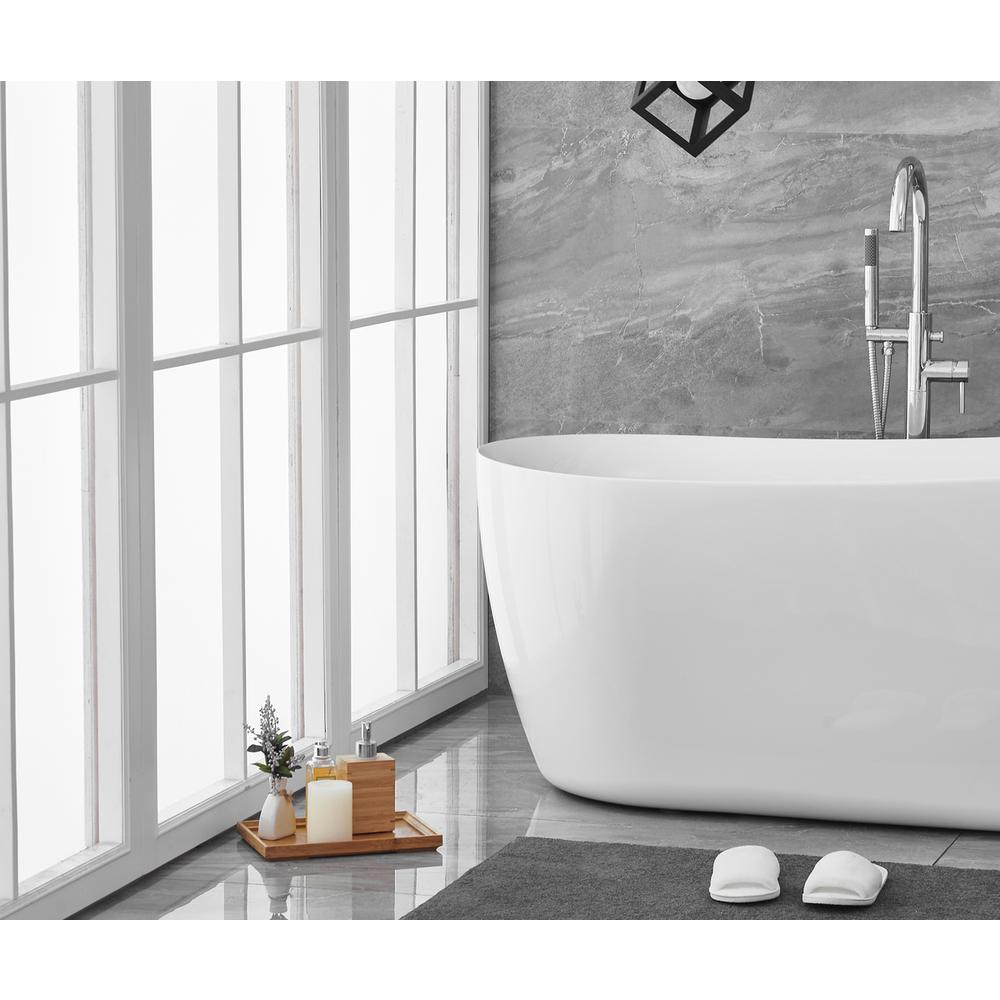 70 inch soaking Single slipper bathtub in glossy white. Picture 5