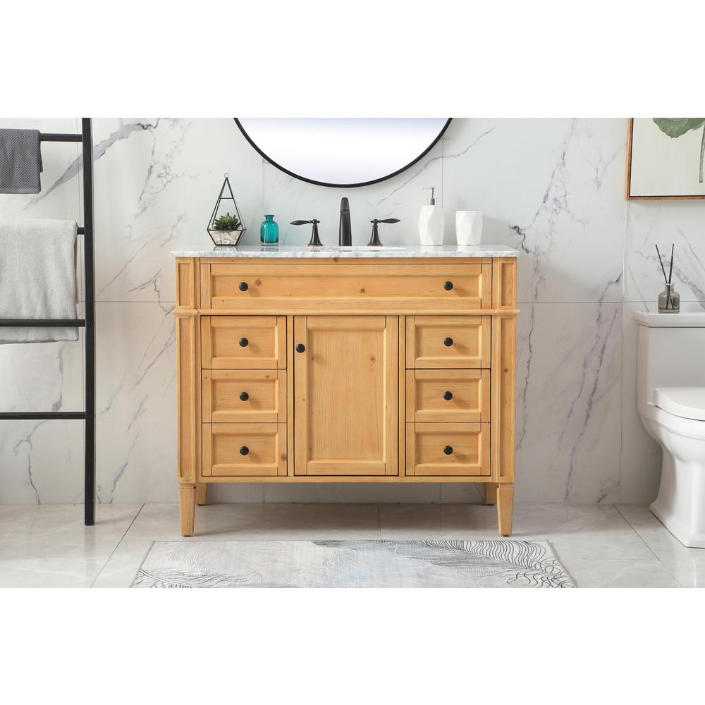 42 inch Single bathroom vanity in natural wood. Picture 14