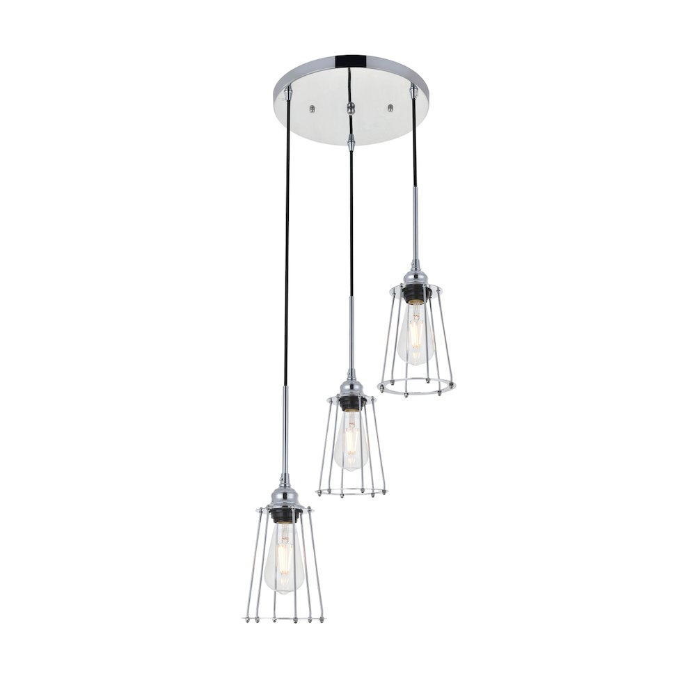 Auspice 3 Light Chrome Pendant. Picture 6