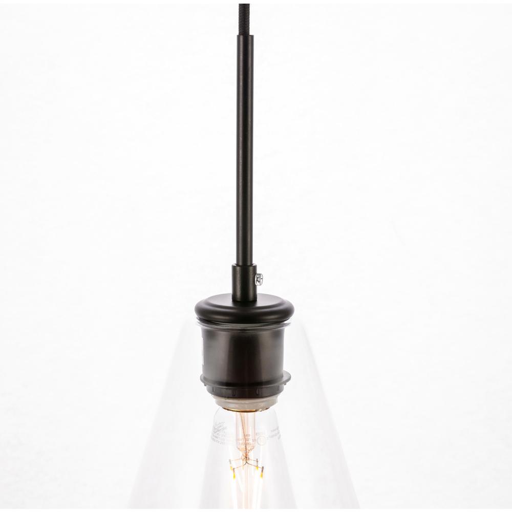 Gene 1 light Black and Clear glass pendant. Picture 10