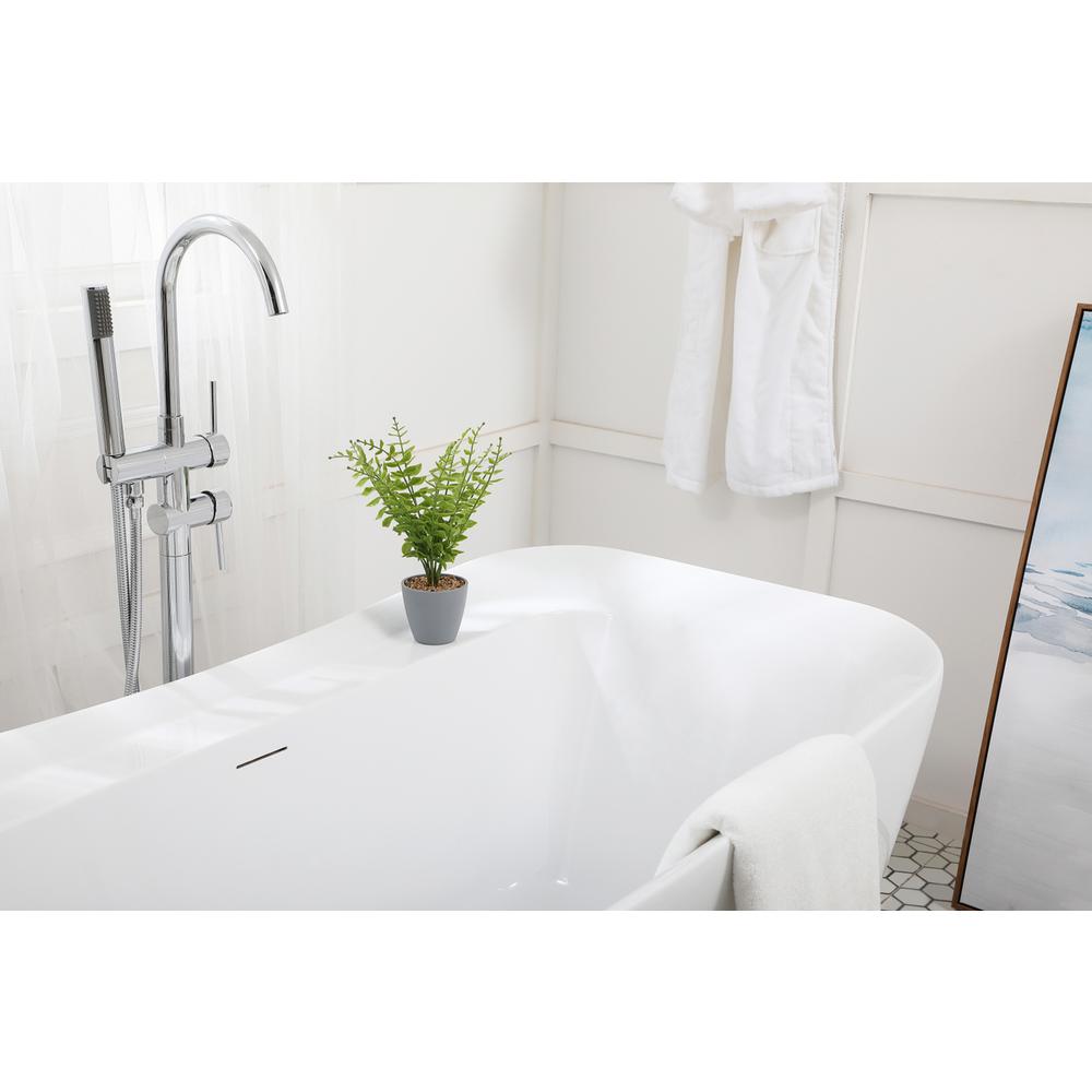 59 inch soaking bathtub in glossy white. Picture 5