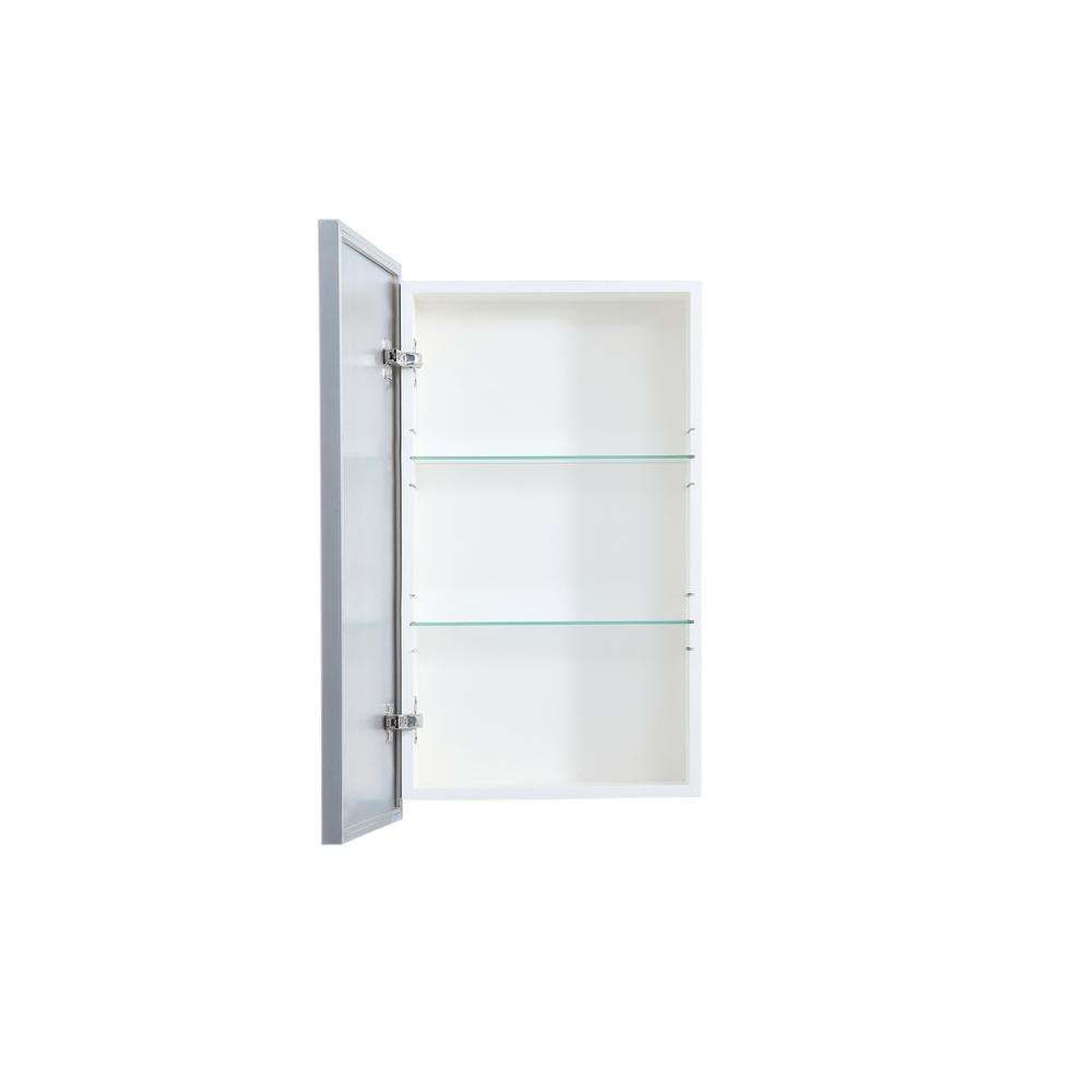 Metal mirror medicine cabinet 17 inch x 28 inch in silver. Picture 6