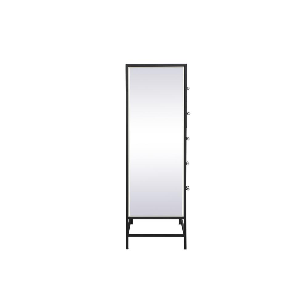 34 inch mirrored 5 drawers chest in black. Picture 9