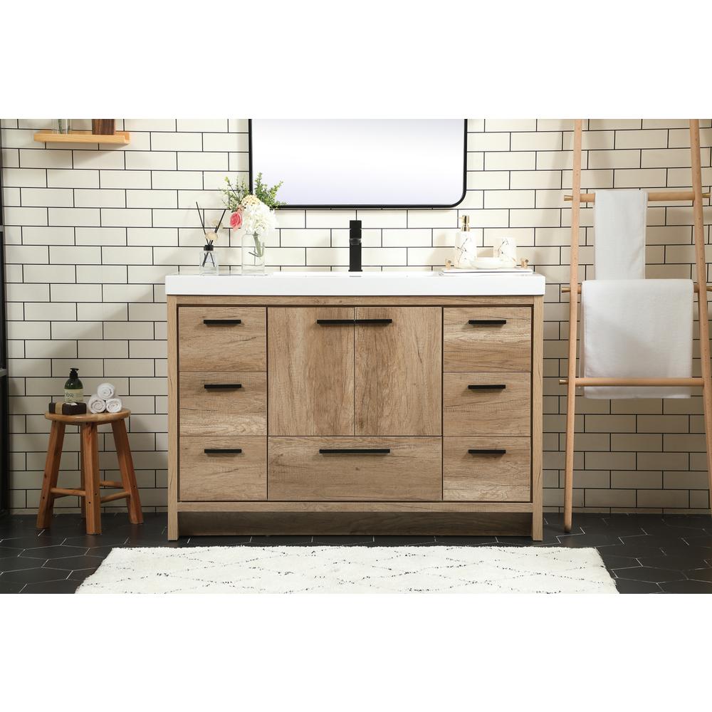 48 inch Single bathroom vanity in natural oak. Picture 14