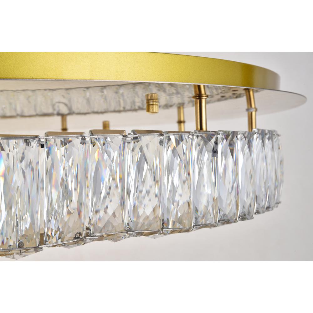 Monroe LED light Gold Flush Mount Clear Royal Cut Crystal. Picture 4