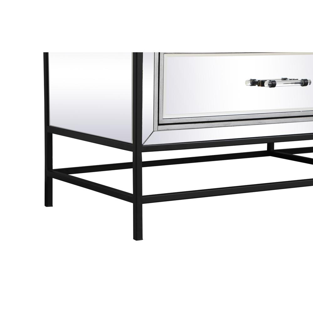 60 inch mirrored 6 drawers chest in black. Picture 8