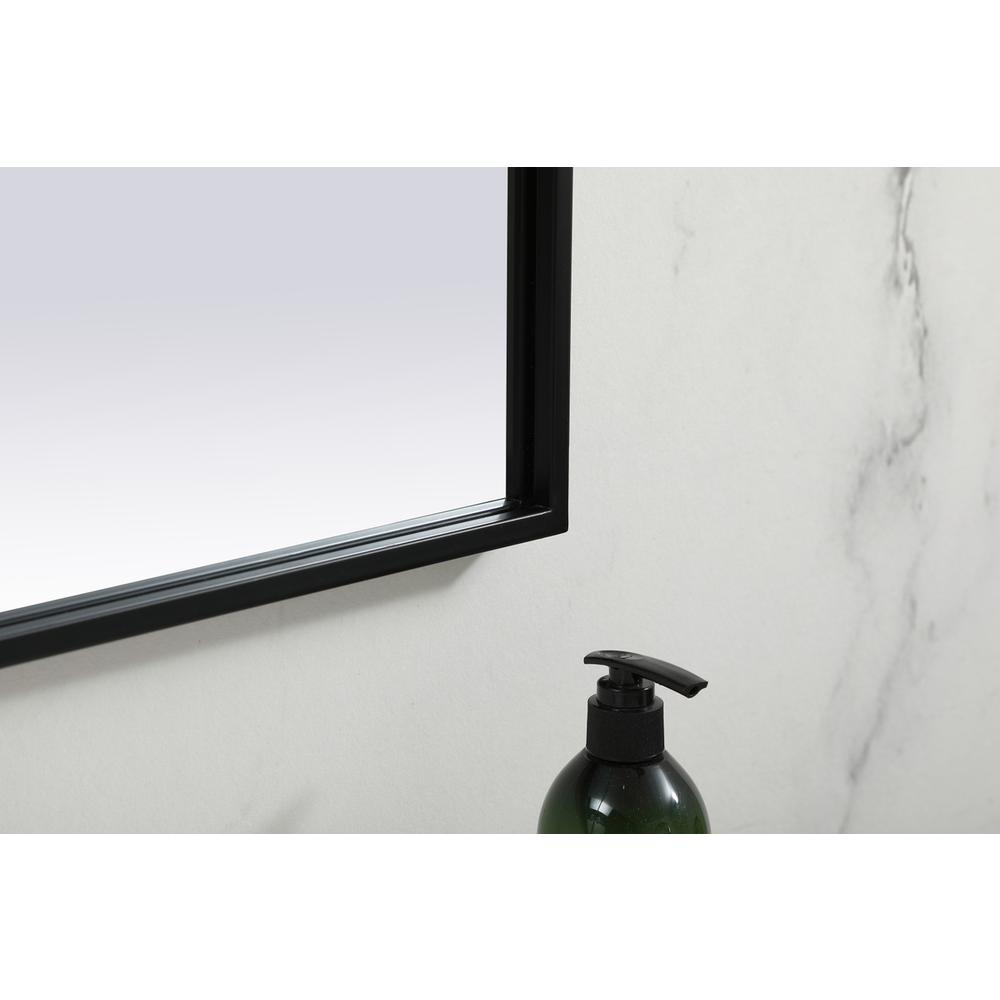 Metal Frame Arch Mirror 42x38 Inch in Black. Picture 6