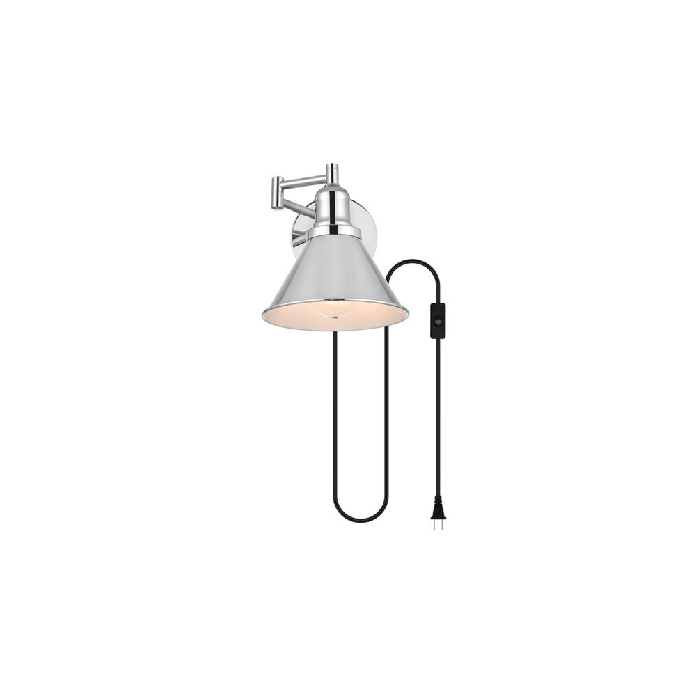 Jair 1 light Chrome swing arm plug in wall sconce. Picture 1