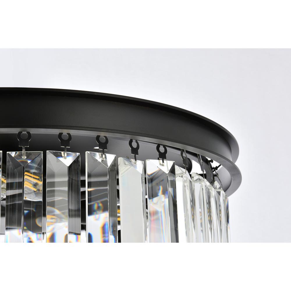 Sydney 6 light Matte Black Flush Mount Clear Royal Cut Crystal. Picture 4