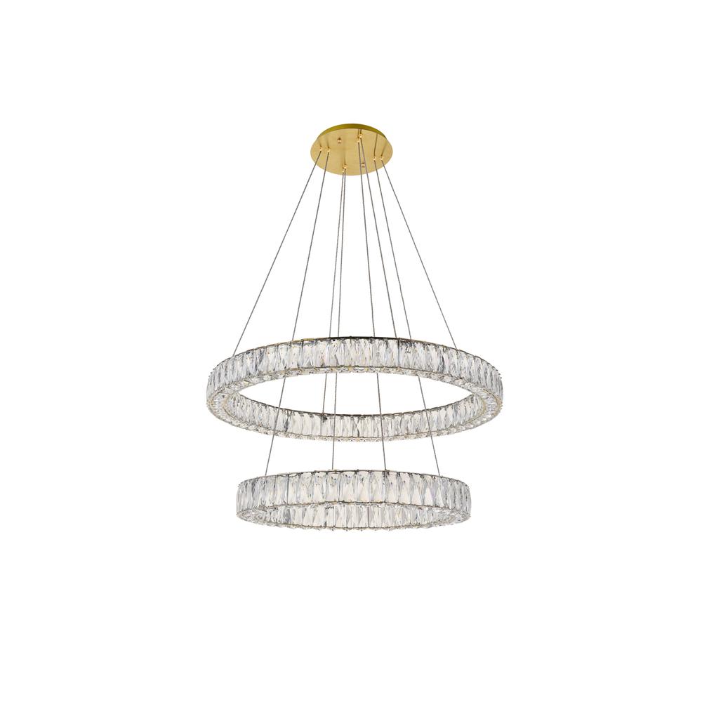 Monroe Integrated LED chip light gold Chandelier Clear Royal Cut Crystal. Picture 6