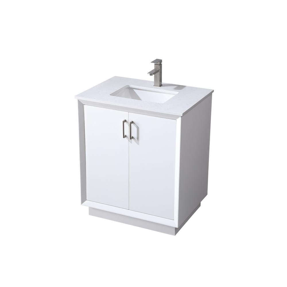 30 Inch SIngle Bathroom Vanity In White. Picture 8