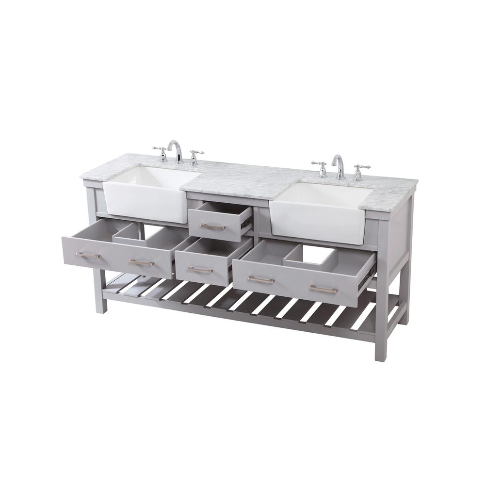 72 inch double bathroom vanity in grey. Picture 9