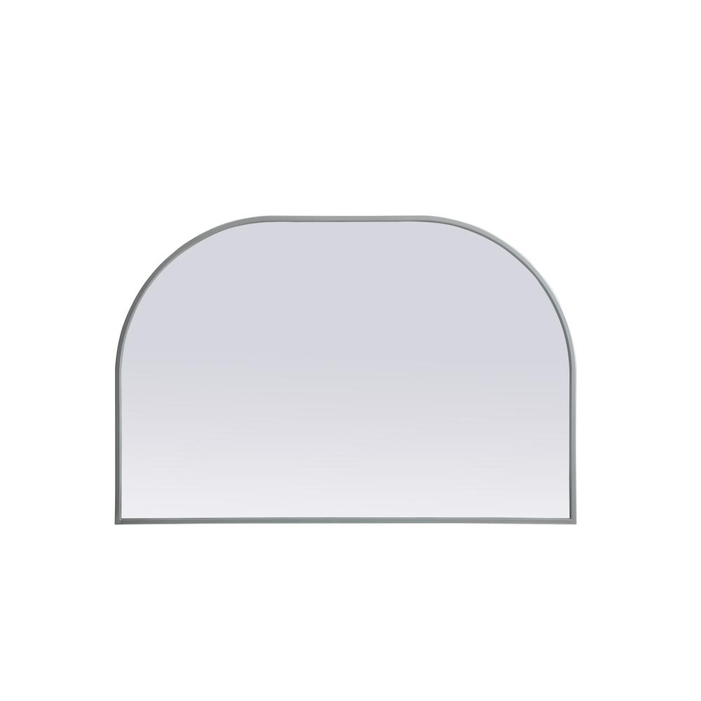 Metal Frame Arch Mirror 36x24 Inch in Silver. Picture 1