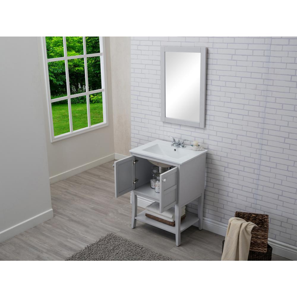 2 Doors Cabinet 24 In. X 18 In. X 34 In. In Grey. Picture 3